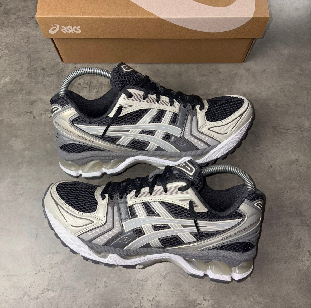 Asics Kayano 14's Obsidian Cement Grey - Active Supply